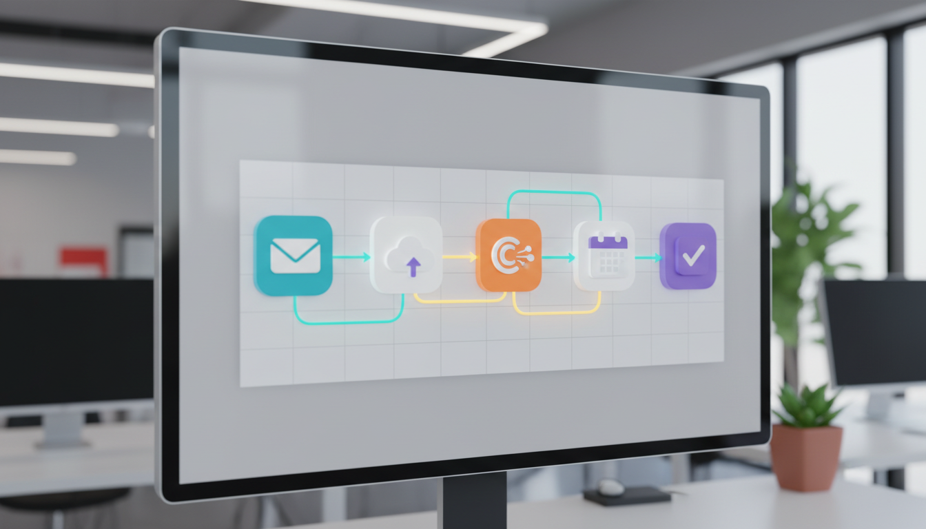 To illustrate the concept of user-friendly, no-code/low-code automation platforms where users can visually connect different applications.